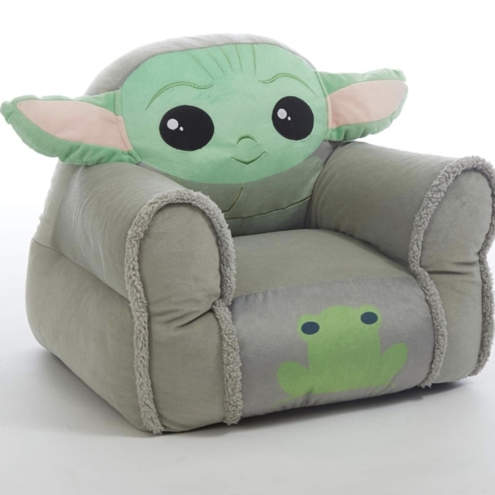Idea Nuova Figural Mink with Sherpa Trim Bean Bag Chair star wars baby yoda